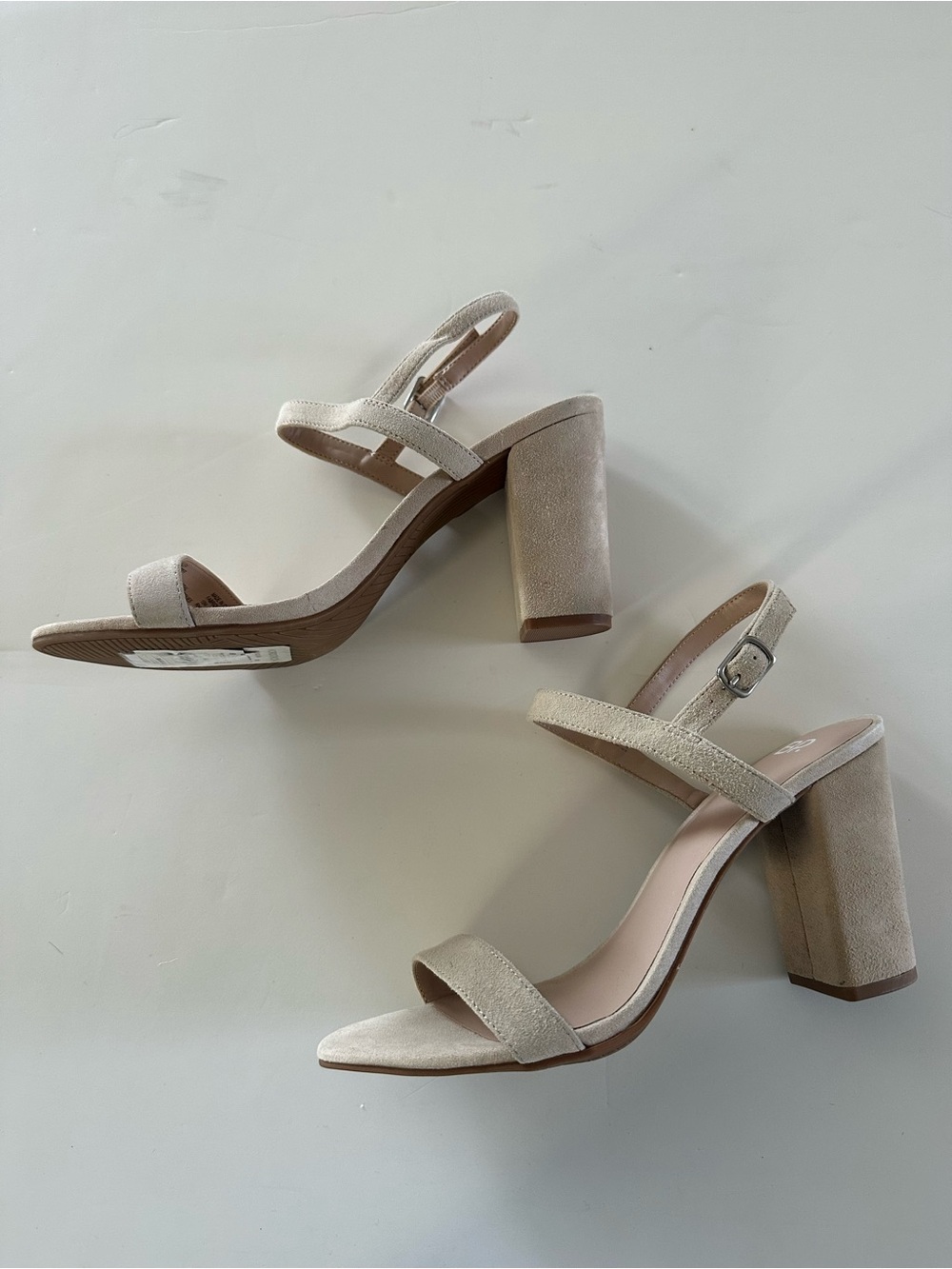 BP. Women Block Heel Slingback Ankle Strap Sandals Lula Size US 10M Blush Suede